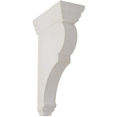 Ekena Millwork 3"W x 6 1/2"D x 12"H Large Rojas Wood Vintage Decor Corbel, Chalk Dust White CORWD03X06X12RJWH